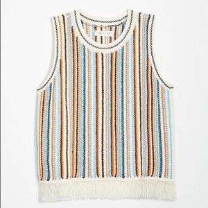 Lou & Grey Sleeveless Fringe Sweater (S)